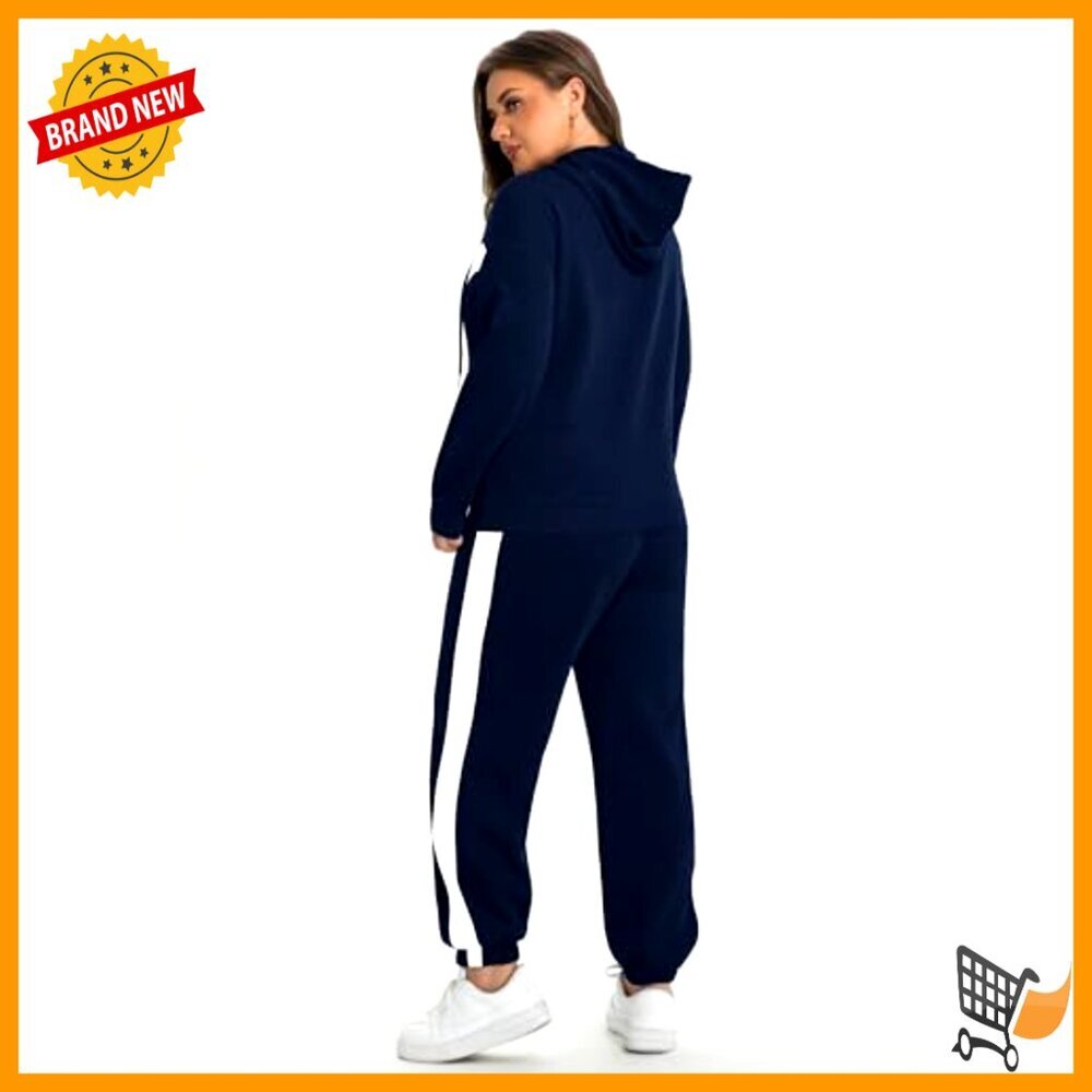 Oversized Lounge Set Soft Stretchy Tracksuit Hoodie Sweatpants Chic Casual - Picture 3 of 7